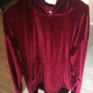 Velour Maroon Hoodie
